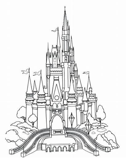 Coloring Disney Castle Adults Sheets Printable Drawing