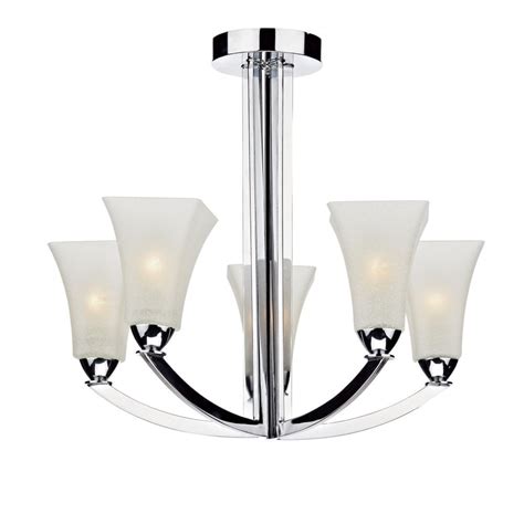 Dar Lighting Arlington Arl0550 Polished Chrome 5 Light Semi Flush