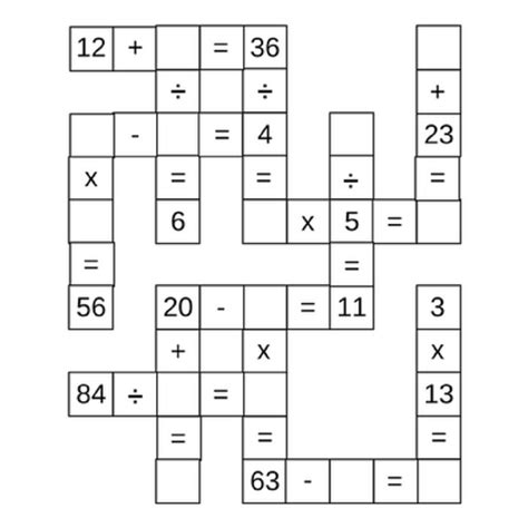 Math Crossword Puzzles Free Printable Printable Templates