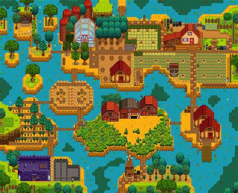 Click to open farm gallery | Stardew valley, Farm layout, Stardew valley layout
