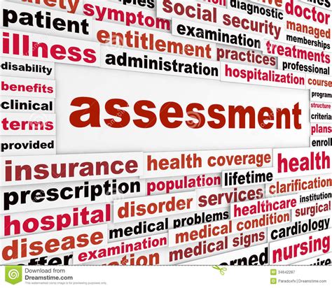 Assessment Medical Words Concept Stock Illustration ...