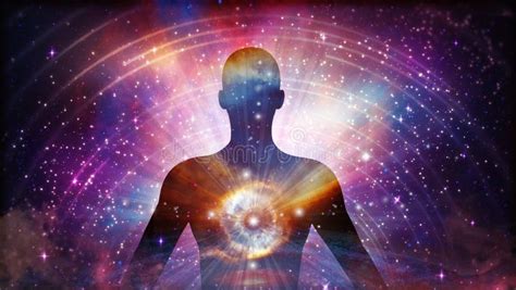 Universo Del Hombre Meditación Curación Haces De Energía Del Cuerpo