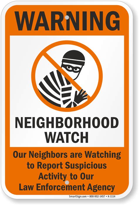 18 In X 12 In Warning Neighborhood Watch Sign Sku K 1114