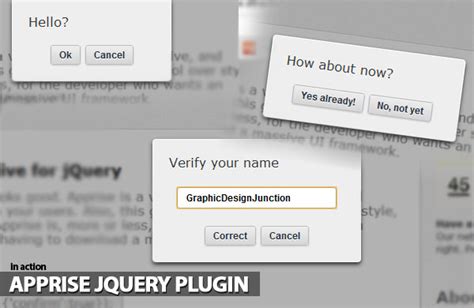 Apprise Jquery Plugin Graphic Design Junction