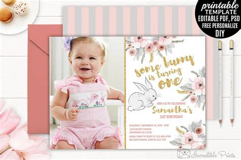Printable First Birthday Invitation 20 Examples Format Pdf Examples