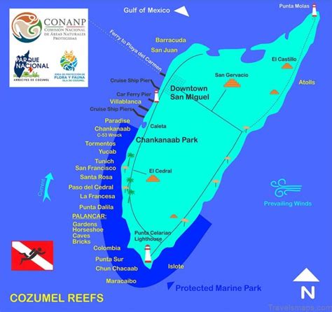 Cozumel Travel Guide For Tourist Map Of Cozumel Travelsmapscom