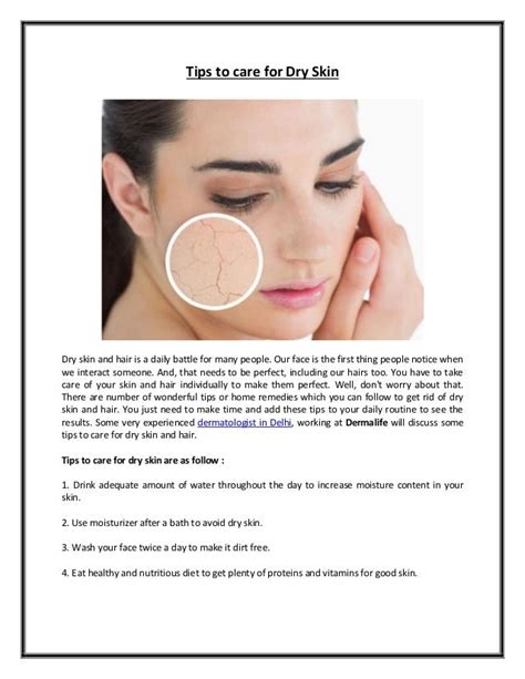 Tips To Care For Dry Skin By Best Skin Specialist In Delhi