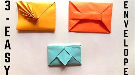 How To Make Envelope 3 Easy Origami Paper Envelope Tutorial Without