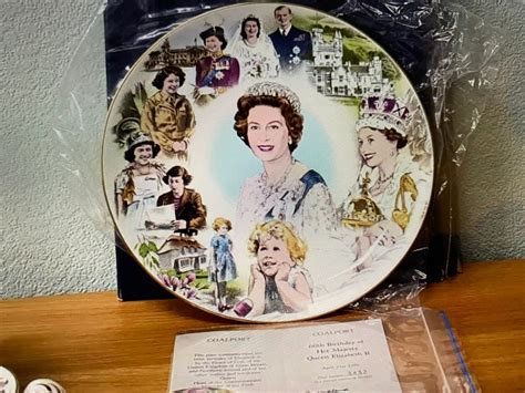Vintage Coalport Queen Elizabeth Ii 60th Birthday 5 Items 1986 Mint
