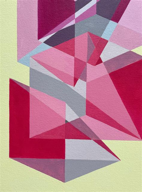 Benjamin Weaver Geometric Abstract Op Art Pop Art Painting In Yellow