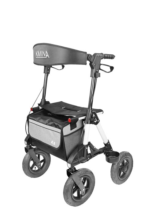 Buy KMINA PRO - All Terrain Rollator Walker with Seat, Large 4 Wheeled