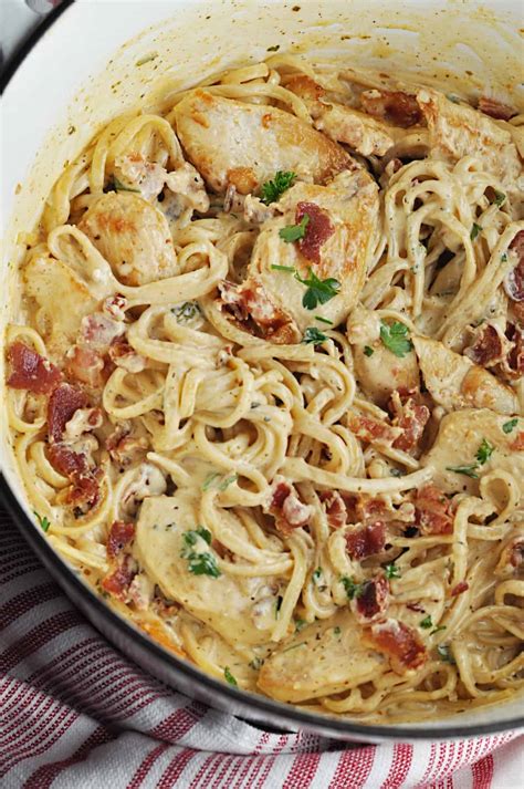 Creamy Chicken Bacon Pasta Quick Easy Savory With Soul