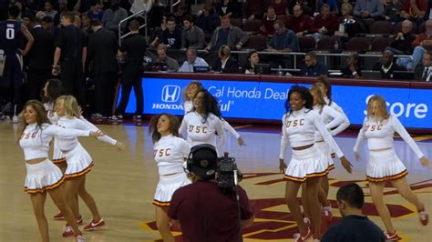 the usc song girls perform at the usc men s basketball game vs washington youtube