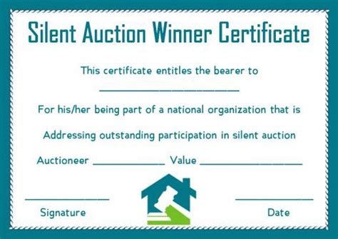 Silent Auction Winner Certificate Template Explore Best Templates In