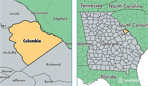 Columbia County Georgia Map Of Columbia County Ga Where Is