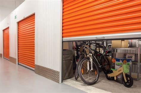I Like How These Storage Units Have Bright Orange Doors That Would