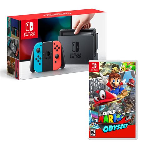 Nintendo Switch Super Mario Odyssey Bundle Neon Joy Con Walmart Canada