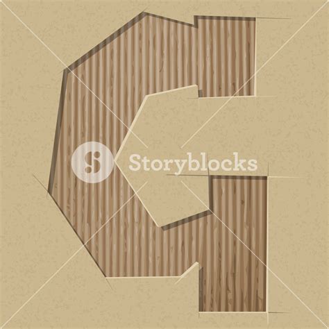 Letter Cut Out On A Cardboard Vector Paper Alphabet Royalty Free Stock