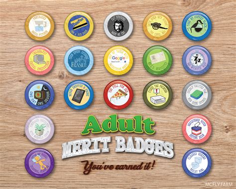 Adult Merit Badges 19 Piece Set Etsy Uk
