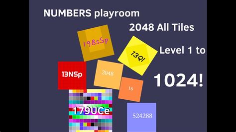2048 All Tiles 1 To 1024 Numbers Playrooms Remix Youtube