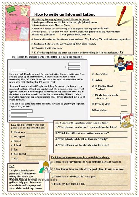 To write an email in english in the right way, don't improvise! How to write an Informal Letter | ESL worksheets of the ...