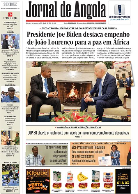 Jornal De Angola Sexta 01 De Dezembro De 2023