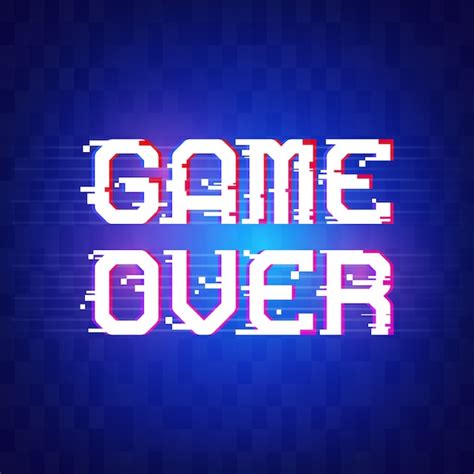 Premium Vector Game Over Banner For Games With Glitch Effect In Pixel