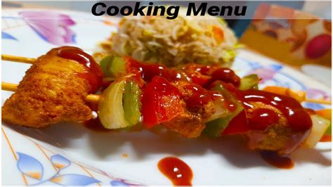 Chicken Shashlik Recipe Egg Fried Rice By Cooking Menu Youtube