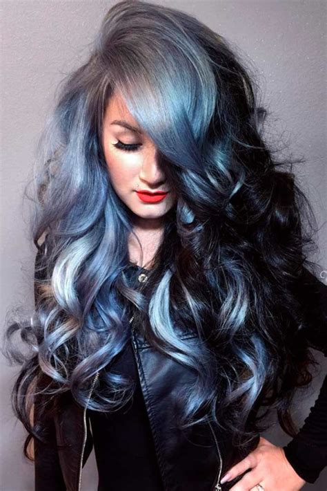 Dark Grey Blue Hair
