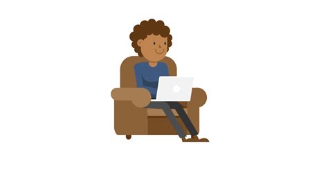Fileblack Man Working At His Laptop On The Couch Cartoon