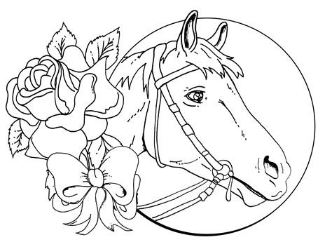 If you are in the mood for some autumnal themed pages, this will do the trick. Beautiful Horse And Rose Coloring Page - Free Printable ...