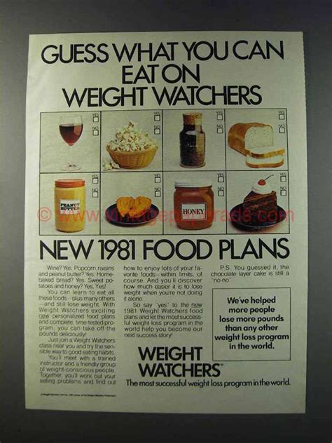 1981 Weight Watchers Ad Guess What You Can Eat Dp0340
