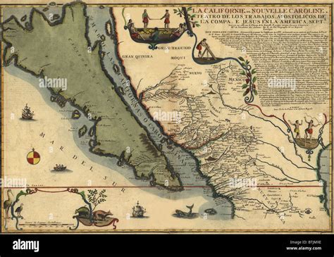 1720 El Mapa De Baja California Y El Noroeste De México Mostrando Como