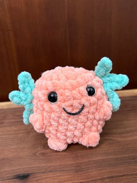 Chonky Axolotl Crochet Plushie Small Etsy