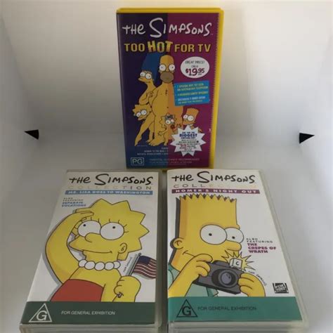 The Simpsons Vhs Video Tape Bundle Too Hot For Tv Homers Night Out Lisa Goes 1912 Picclick