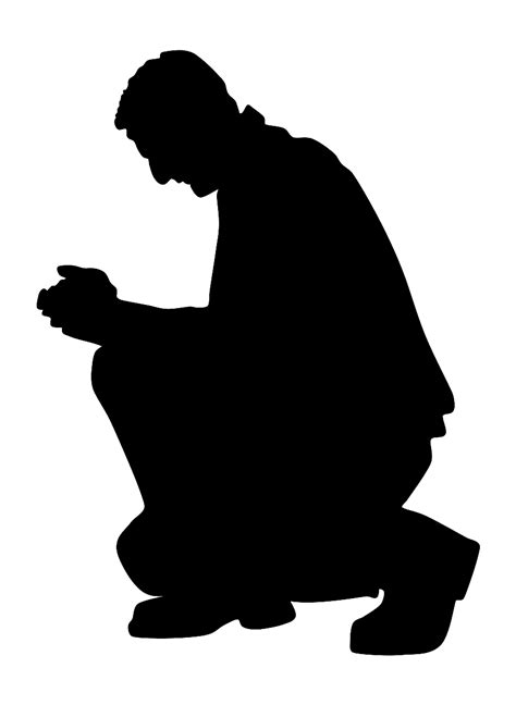 Kneeling Praying Man Public Domain Vectors