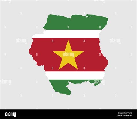 Suriname Flag Map Map Of The Republic Of Suriname With The Surinamese