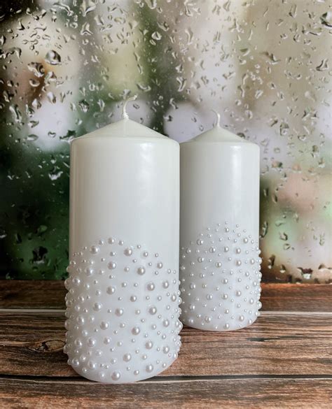 2 Decorative Pillar Candles 3x6 Inch Unscented For Home Etsyde