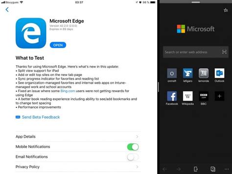 Microsoft Edge Beta For Ios Gets Split View Support On Ipad Neowin