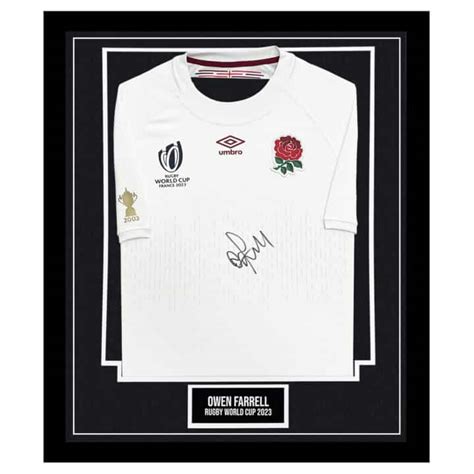 Signed Owen Farrell Framed England Shirt Rugby World Cup 2023