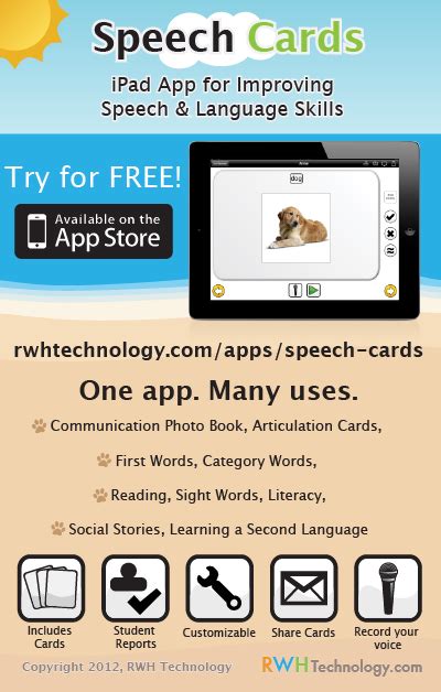 Click the 'on' button above to try it out! Speech Cards. iPad app for improving speech & language ...