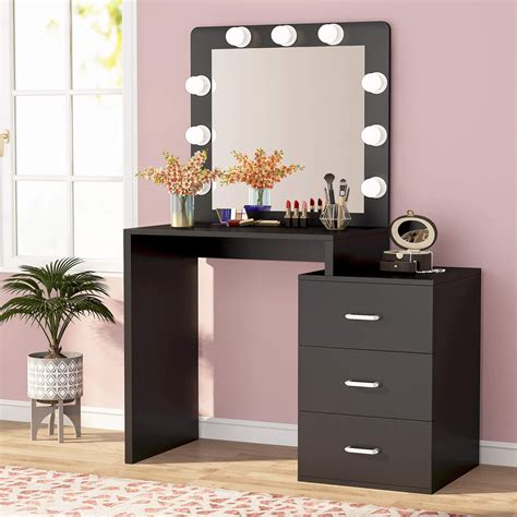 Tribesigns Makeup Vanity Table With Lighted Mirror Large Vanity Desk