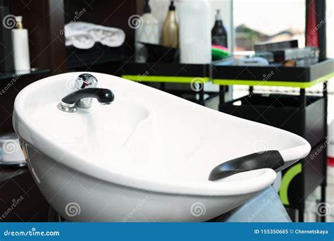 Hair Washing Sink In Modern Salon Stock Image Image Of Background