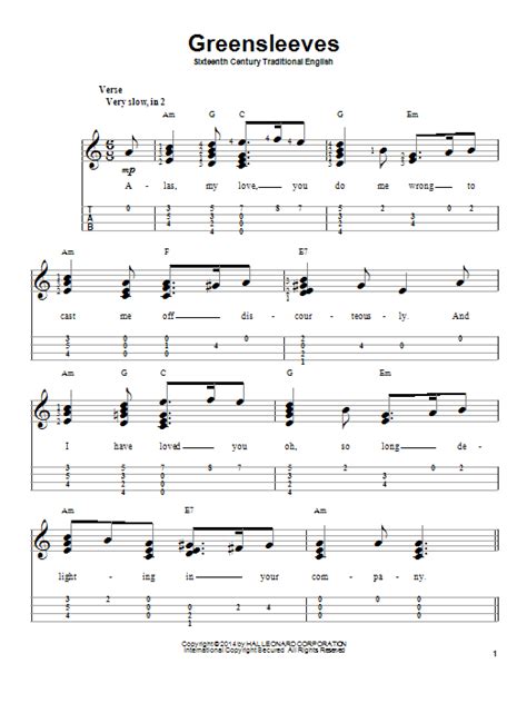Download and print greensleeves piano sheet music. Greensleeves sheet music by Traditional English (Ukulele - 152585)