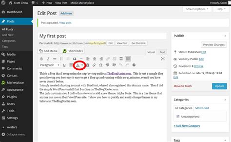 How To Change Your Text Size And Color In Wordpress · The Blog Starter