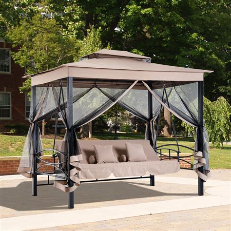 Get the best deals on patio swing chairs. 3 in 1 Patio Swing Gazebo Canopy Daybed Hammock Canopy ...