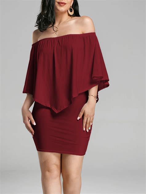 23 Off Off The Shoulder Poncho Bodycon Popover Dress Rosegal