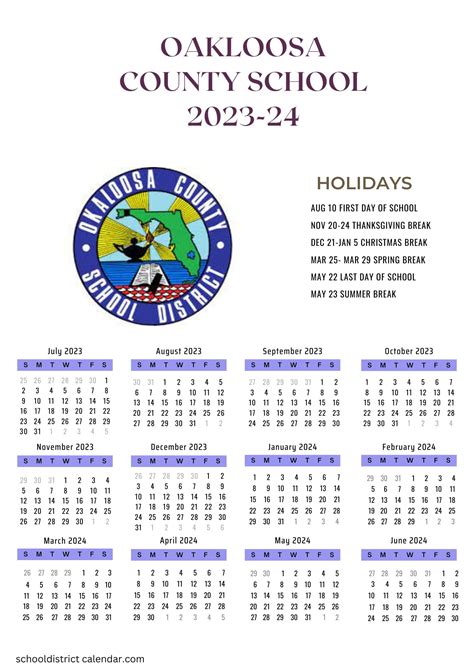 Okaloosa County Schools Calendar Holidays 2023 2024