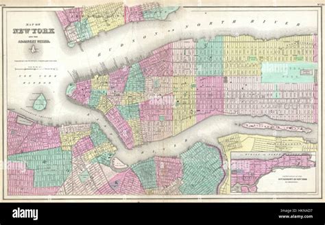 1857 Colton Map Of New York City New York Geographicus Newyorkcity