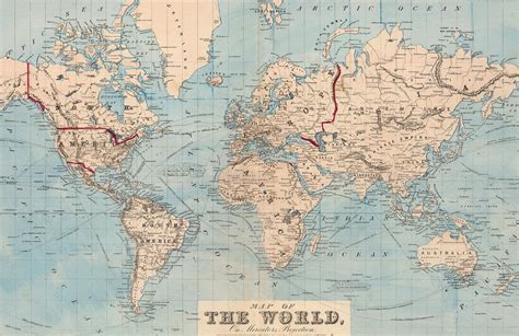 Zuerst habe ich auf der weltkarte nen bt gebaut, krieger, siedler, dann. Vintage Blue Map of the World Mural | MuralsWallpaper.co.uk